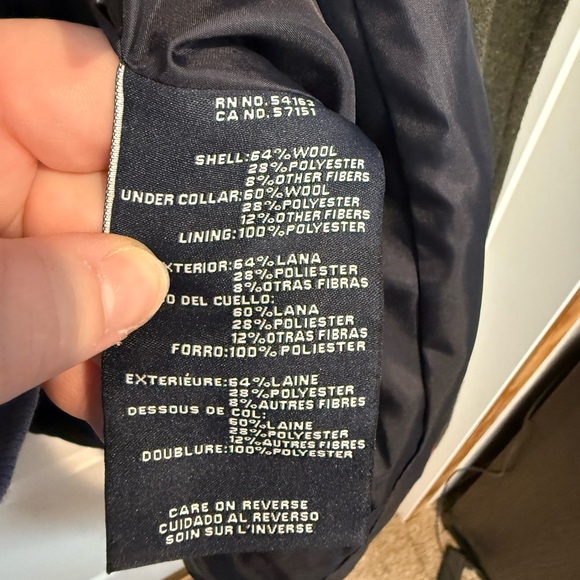 Tommy Hilfiger olive green Wool Blend Double-Breasted Peacoat Jacket - Picture 8 of 11